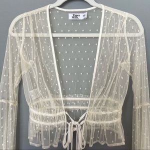 Tiger Mist sheer longsleeve crop